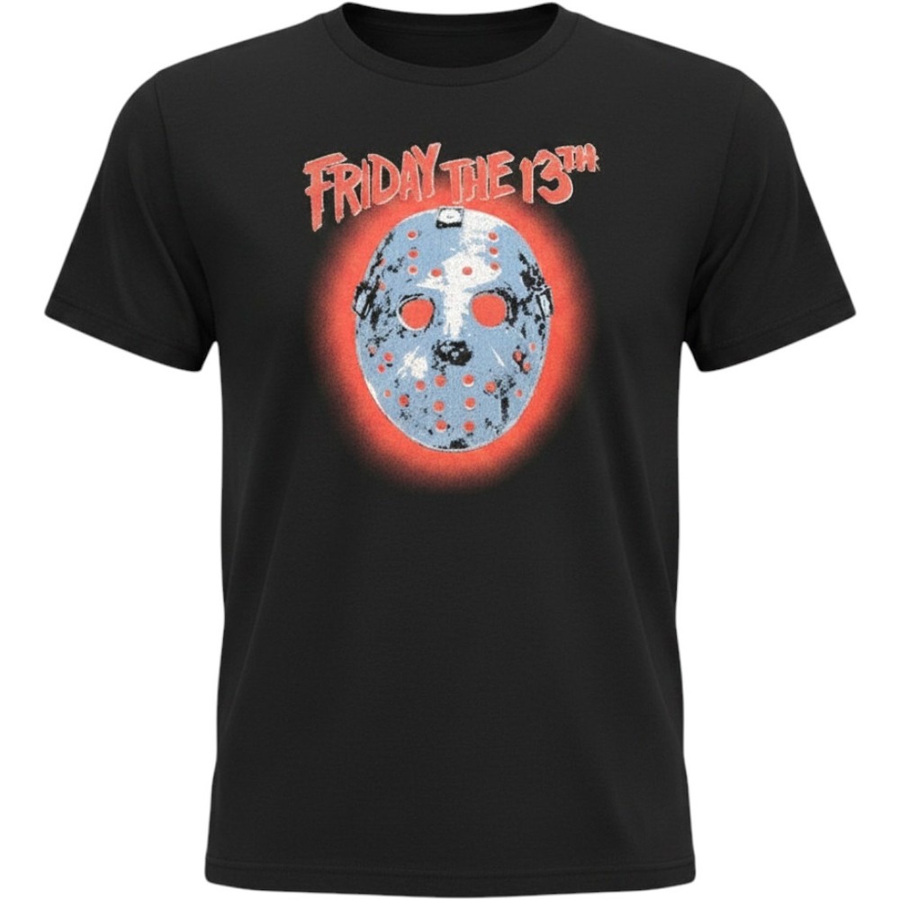Friday the 13th Jason Voorhees Hockey Mask Graphic Tee‎ 2XL Mens Horror T-Shirt